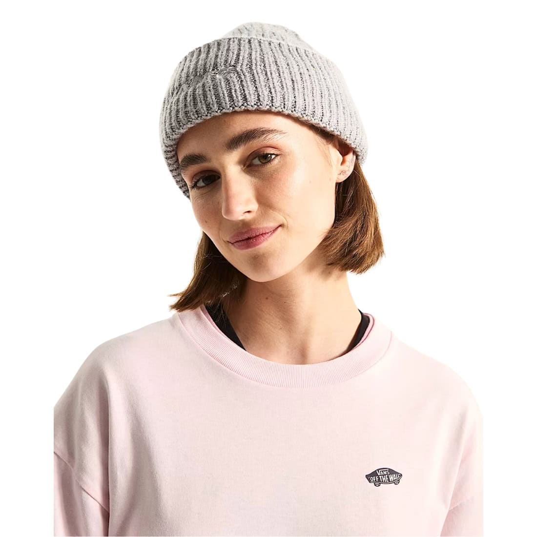 Vans Densmore Wide Cuff Beanie - Heather Grey - Fold Beanie by Vans