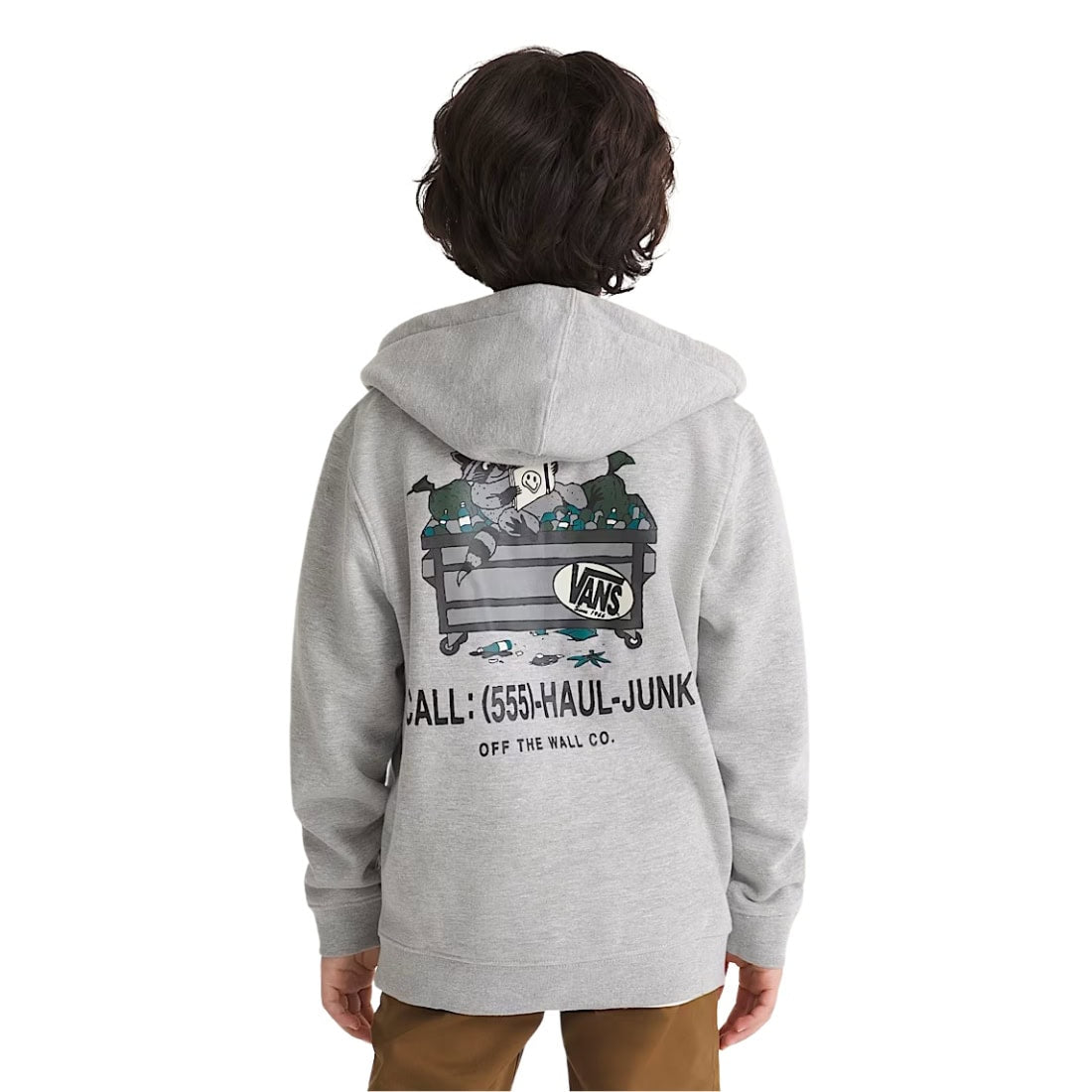 Vans Dumpster Raccoon Full Zip Hood - Cement Heather - Boys Zip Up Hoodie by Vans