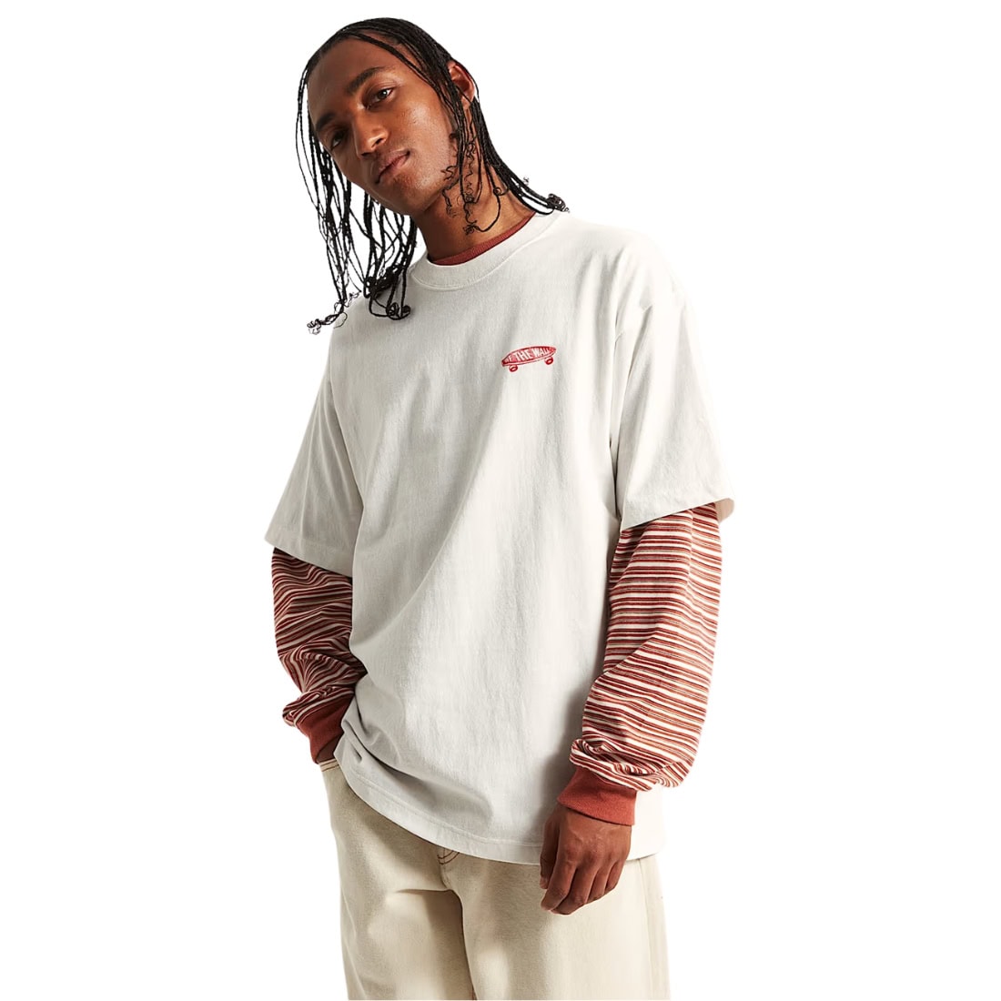 Vans Full Deck T-Shirt - Egret - Mens Graphic T-Shirt by Vans
