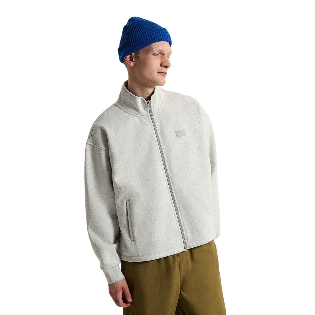 Vans Full Zip Mock Neck Fleece - Ash Heather - Mens Zip Up Hoodie by Vans