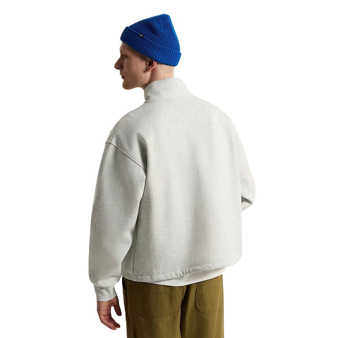 Vans Full Zip Mock Neck Fleece - Ash Heather - Mens Zip Up Hoodie by Vans