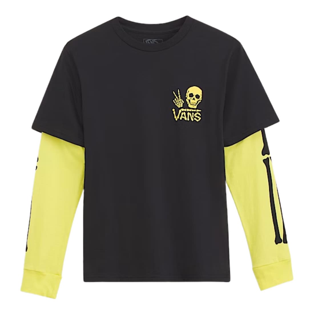 Vans Kids Arm Bones Twofer T-Shirt - Black - Boys Skate Brand T-Shirt by Vans