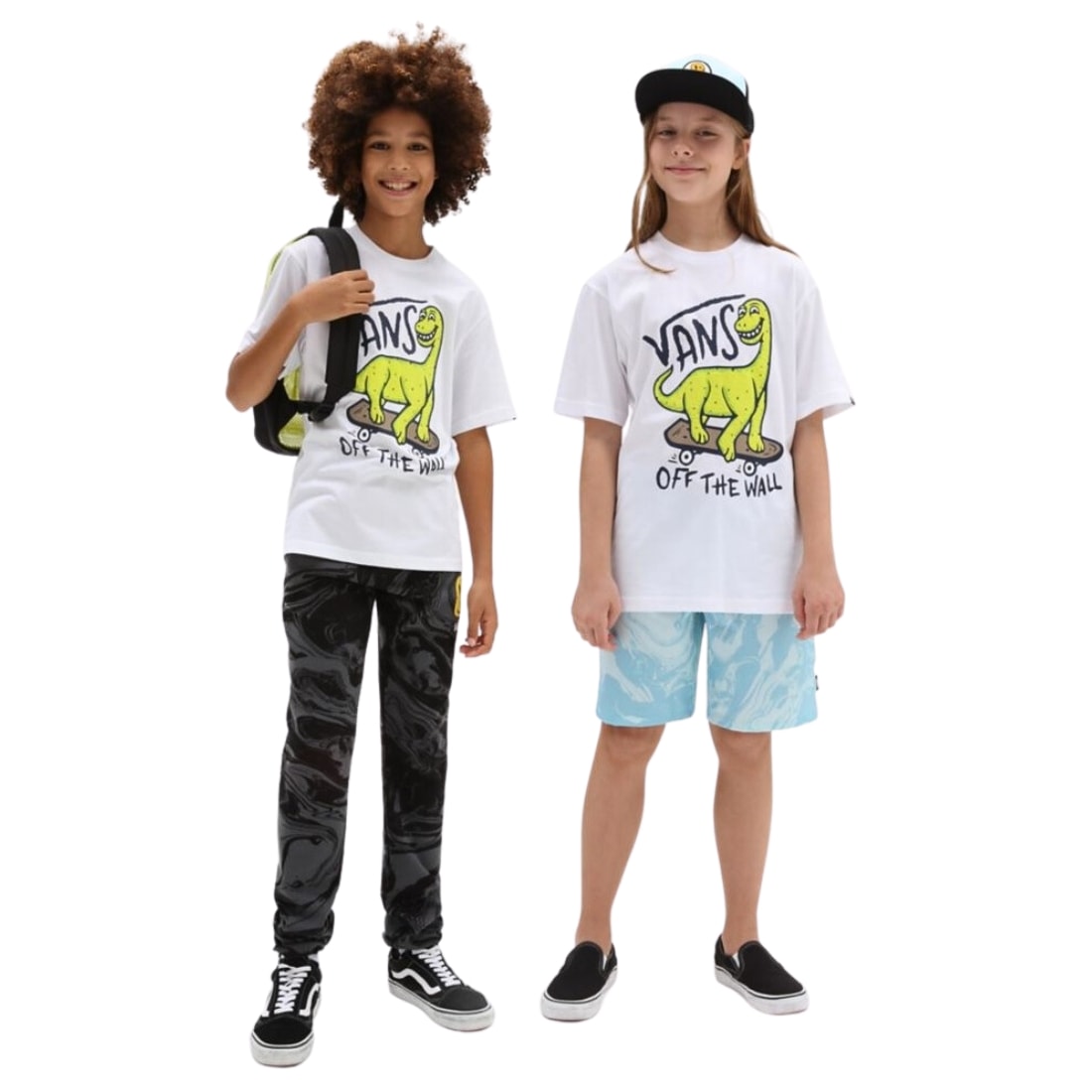 Vans Kids Dino Sk8 Boys T-Shirt - White - Boys Skate Brand T-Shirt by Vans