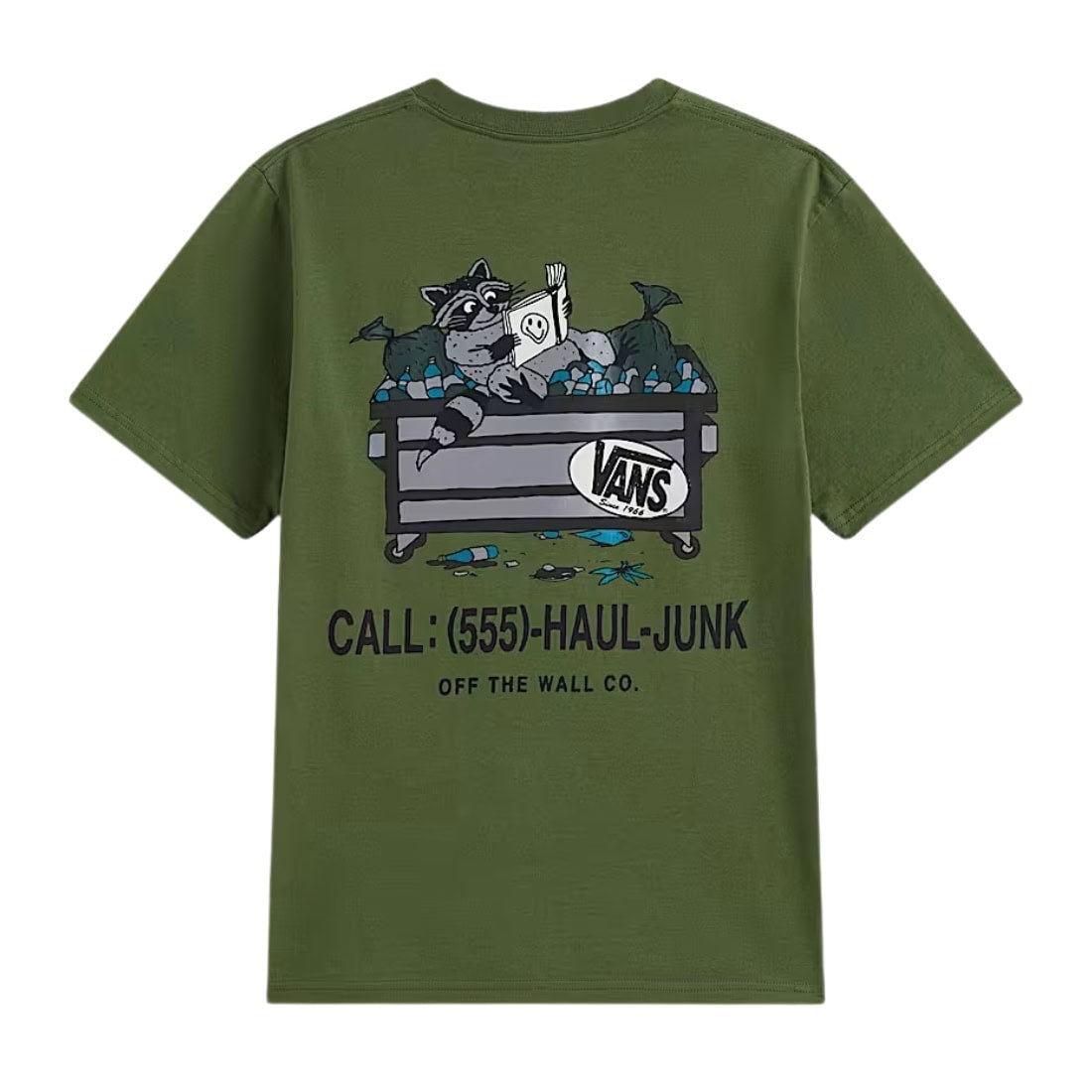 Vans Kids Dumpster Racoon Boys T-Shirt - Green Balsam - Boys Skate Brand T-Shirt by Vans