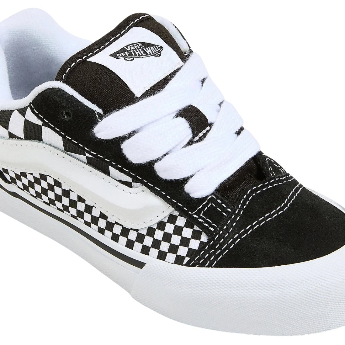 Vans Kids Knu Skool Mega Check Skate Shoes - Black/White - Boys Skate Shoes by Vans