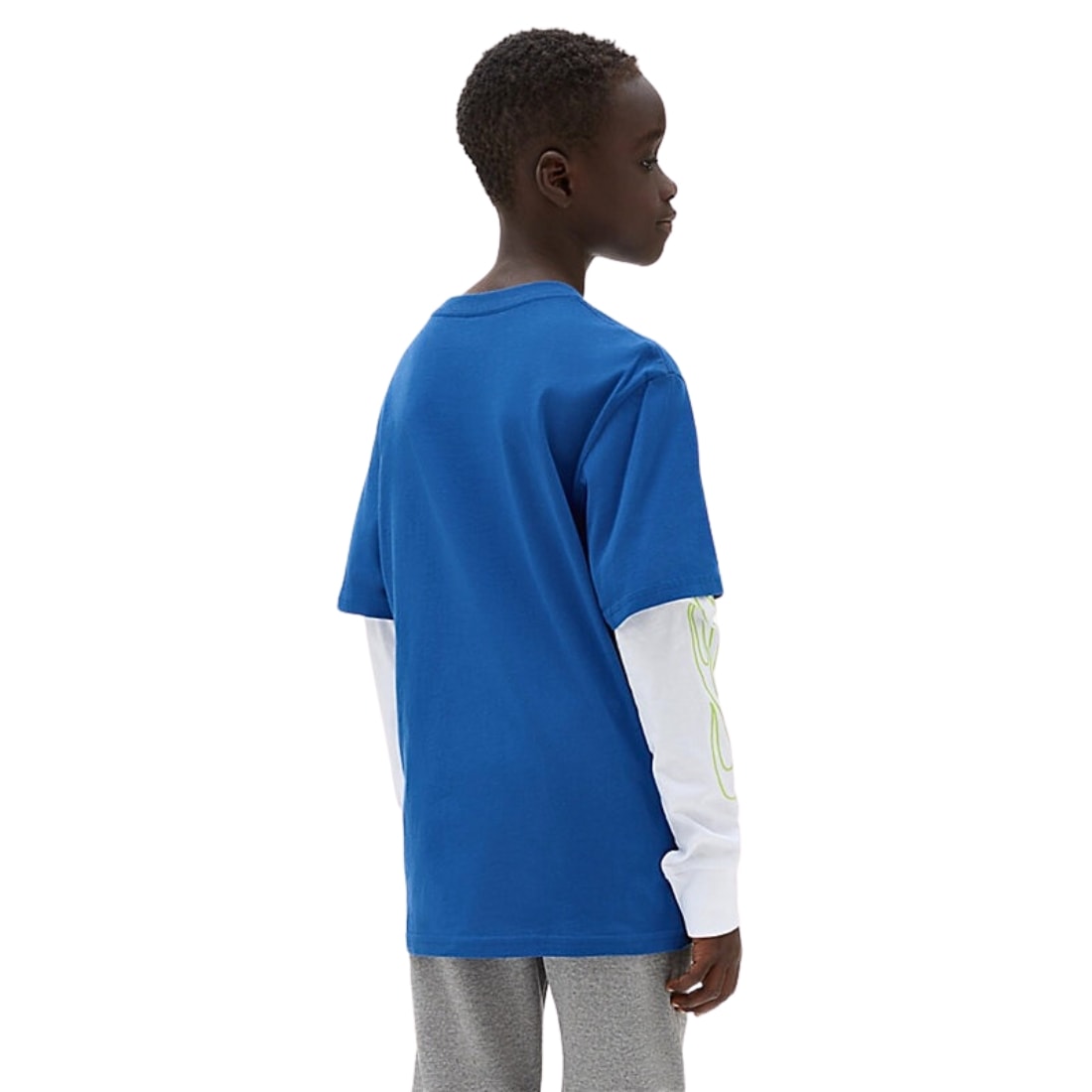 Vans Kids Neon Flames Twofer Longsleeve T-Shirt - True Blue - Boys Skate Brand T-Shirt by Vans