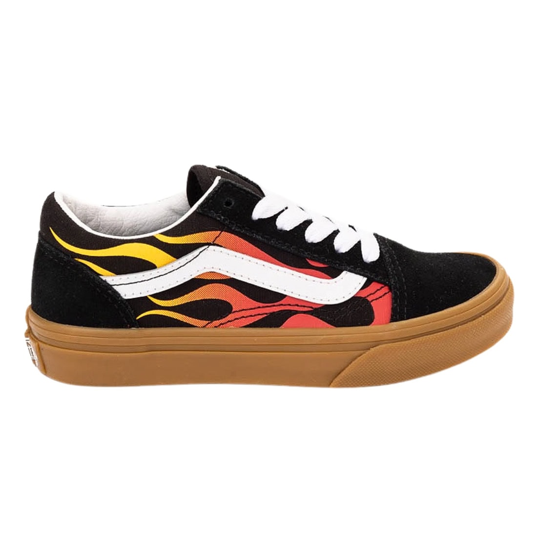 Vans Kids Old Skool Flame Skate Shoes - Flame Black/Gum - Boys Skate Shoes by Vans