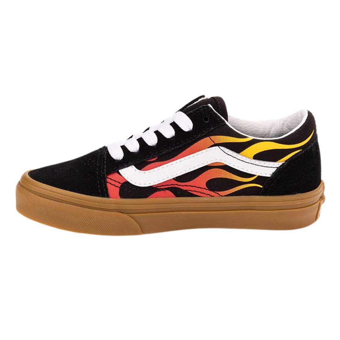 Vans Kids Old Skool Flame Skate Shoes - Flame Black/Gum - Boys Skate Shoes by Vans