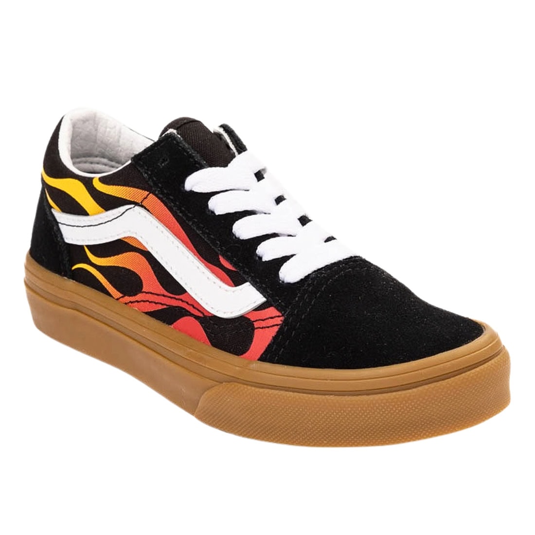 Vans Kids Old Skool Flame Skate Shoes - Flame Black/Gum - Boys Skate Shoes by Vans