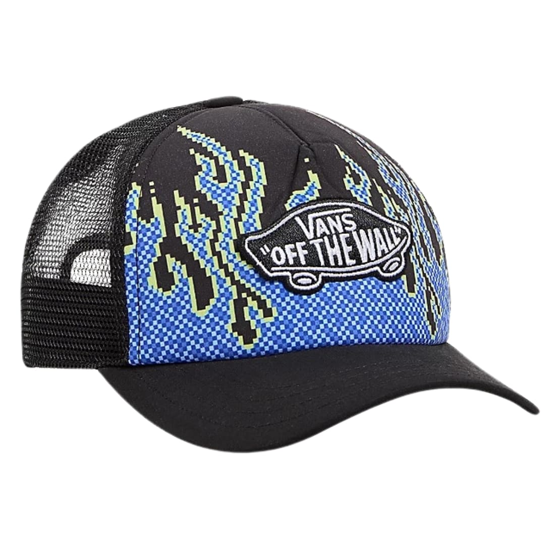 Vans Kids Pixel Flame Trucker Cap - Black - Boys Trucker Cap by Vans One Size