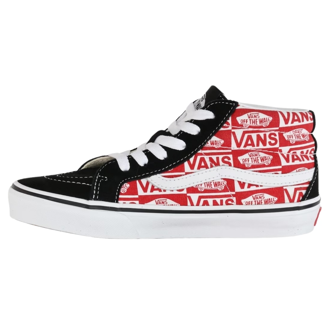 Vans Kids Sk8Mid Reissue V Shoes Logo Blk Red Free UK Delivery Yakwax