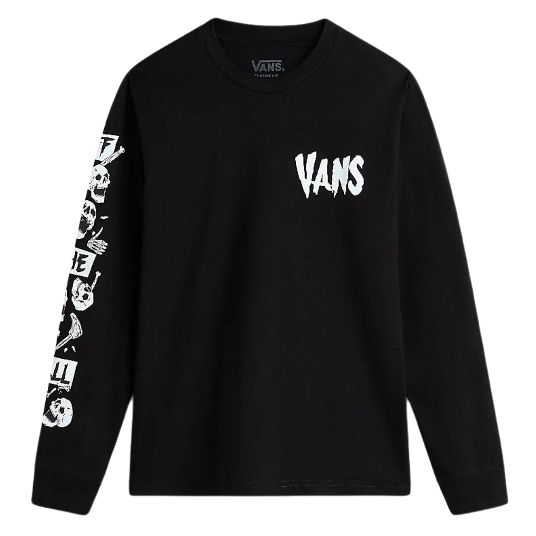 Vans Kids Skeleton Long Sleeve T-Shirt - Black - Boys Skate Brand T-Shirt by Vans