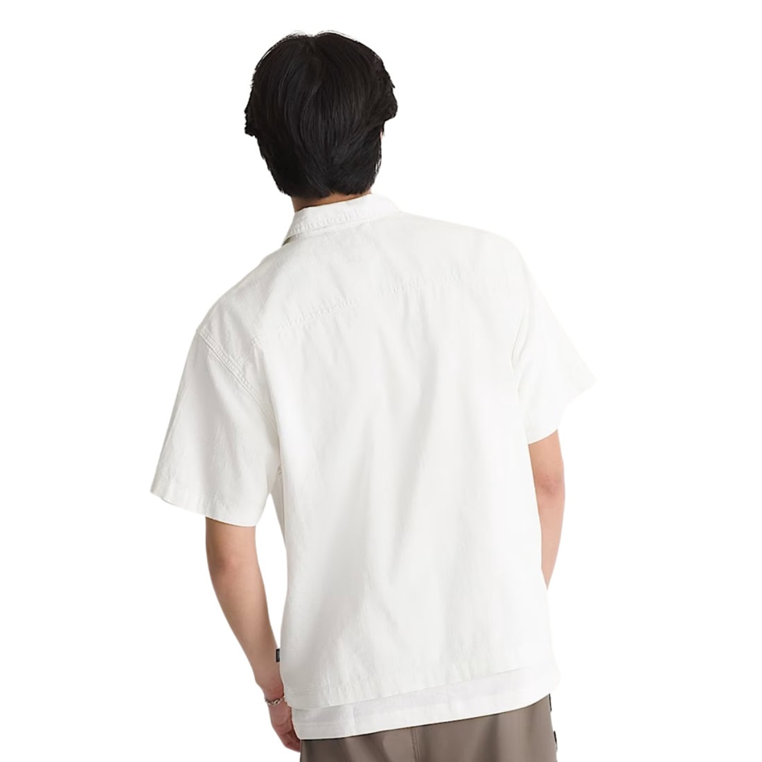 Vans Larkspur Textured Solid Shirt - Marshmallow - Mens Casual Shirt by Vans