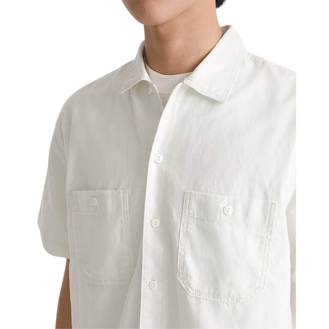 Vans Larkspur Textured Solid Shirt - Marshmallow - Mens Casual Shirt by Vans