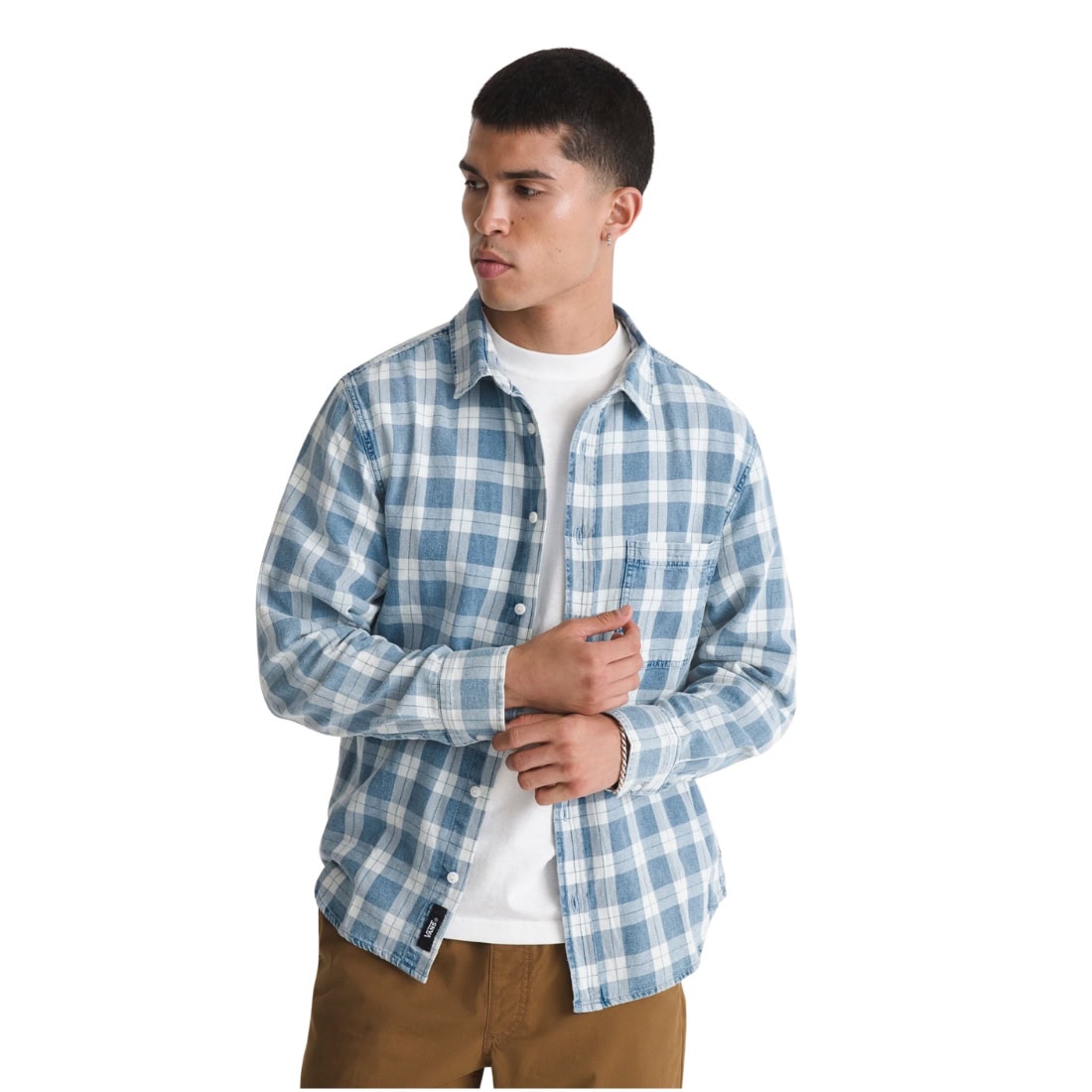 Vans Lawson Vintage Indigo Long Sleeve Shirt - Bleach Indigo - Mens Casual Shirt by Vans