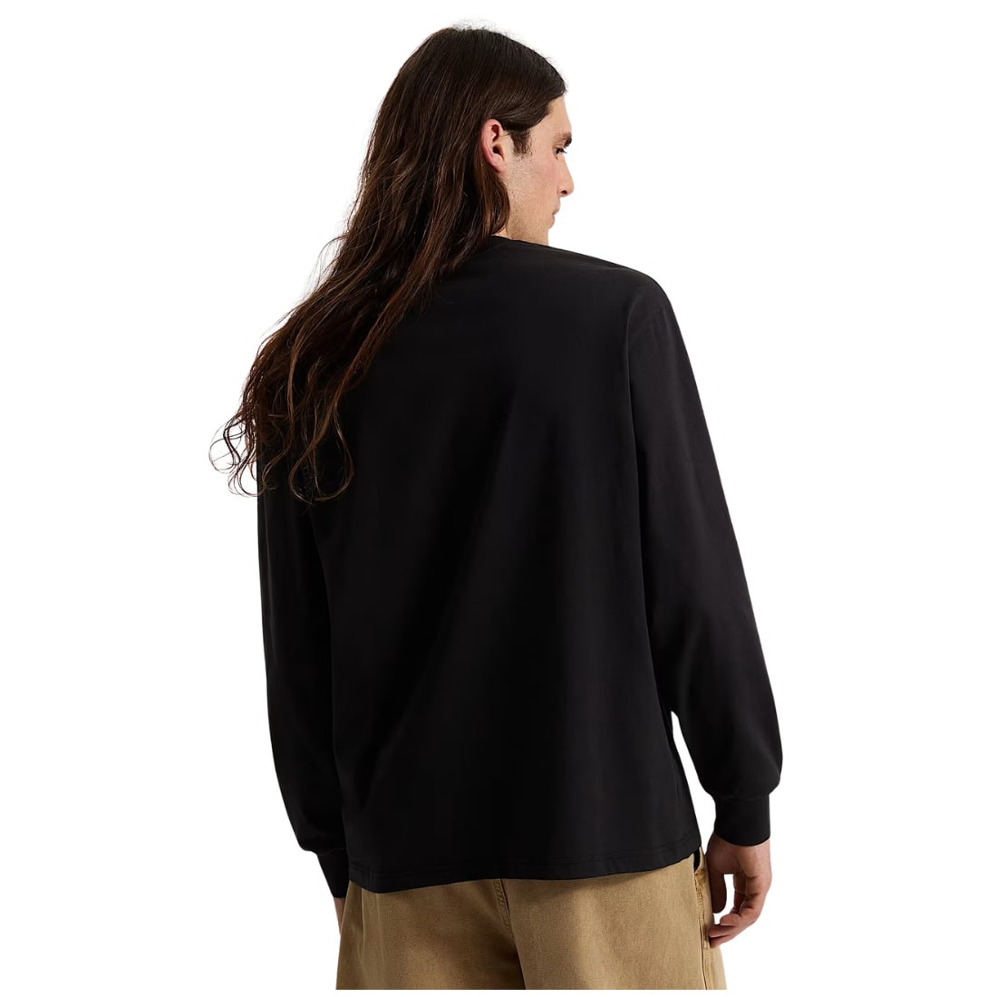 Vans Left Chest II Loose Longsleeve - Black - Mens Graphic T-Shirt by Vans