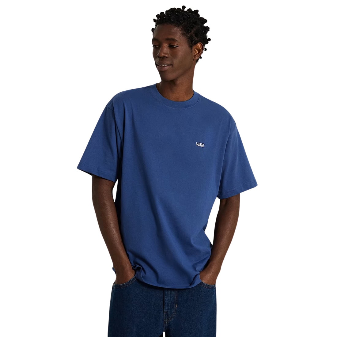 Vans Left Chest Loose T-Shirt - True Navy - Mens Graphic T-Shirt by Vans