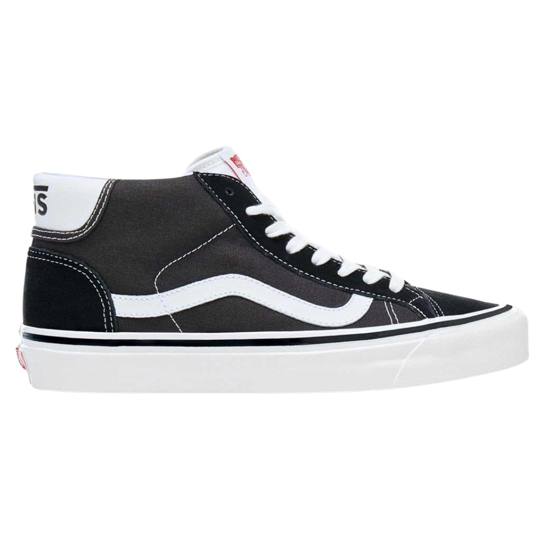 Vans Mid Skool 37 Shoes - Black/True White - Mens High Top Trainers by Vans