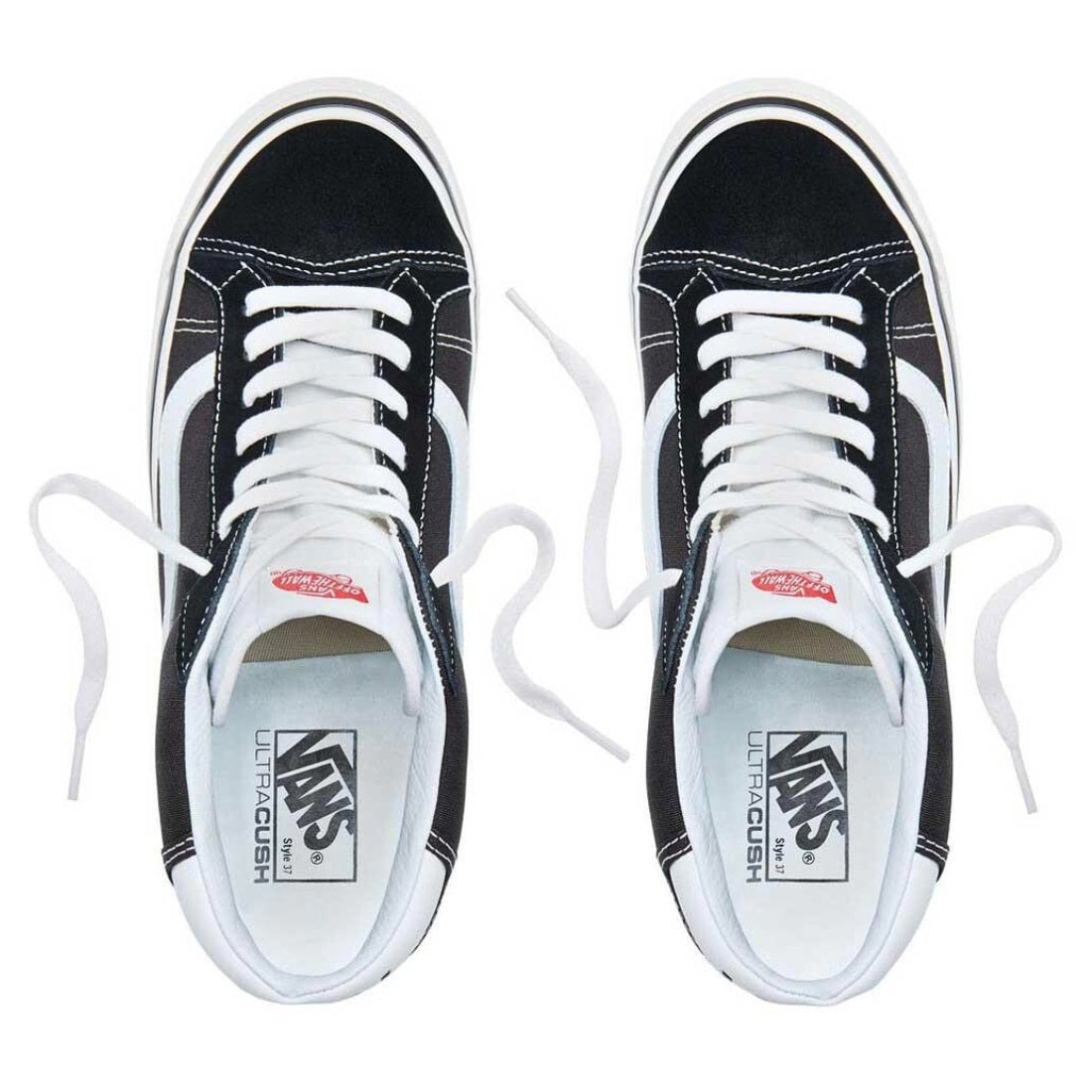 Vans Mid Skool 37 Shoes - Black/True White - Mens High Top Trainers by Vans
