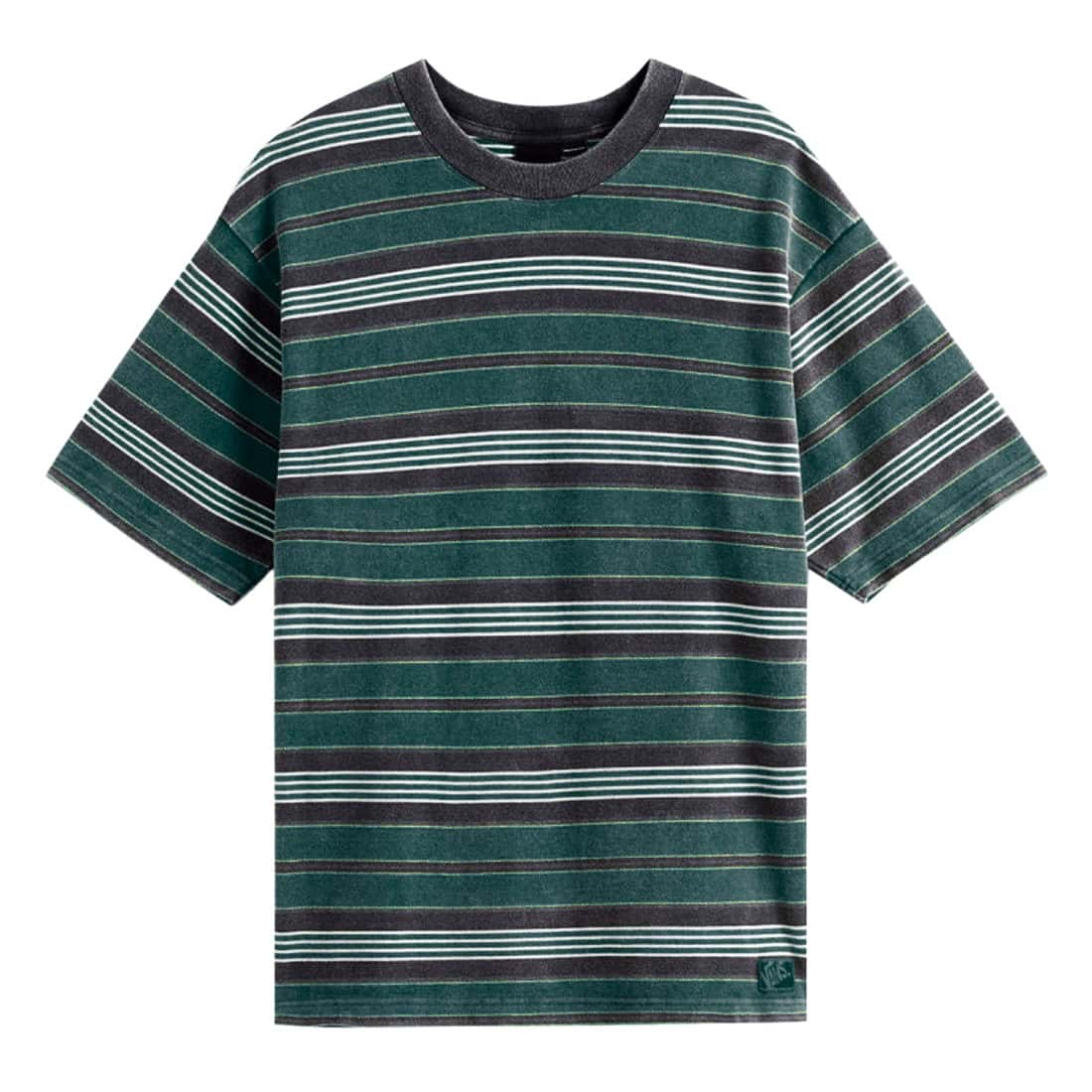 Vans Pique Stripe SS Knit T-Shirt - Mystic Moss - Mens Skate Brand T-Shirt by Vans