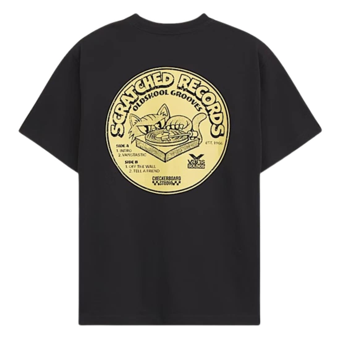 Vans Scratched Records T-Shirt - Black - Mens Graphic T-Shirt by Vans