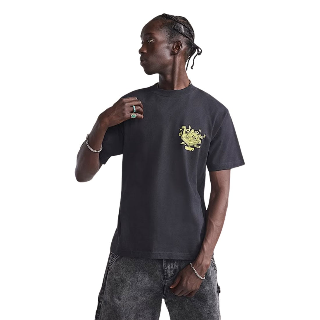 Vans Scratched Records T-Shirt - Black - Mens Graphic T-Shirt by Vans