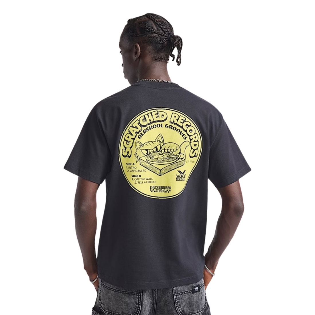 Vans Scratched Records T-Shirt - Black - Mens Graphic T-Shirt by Vans