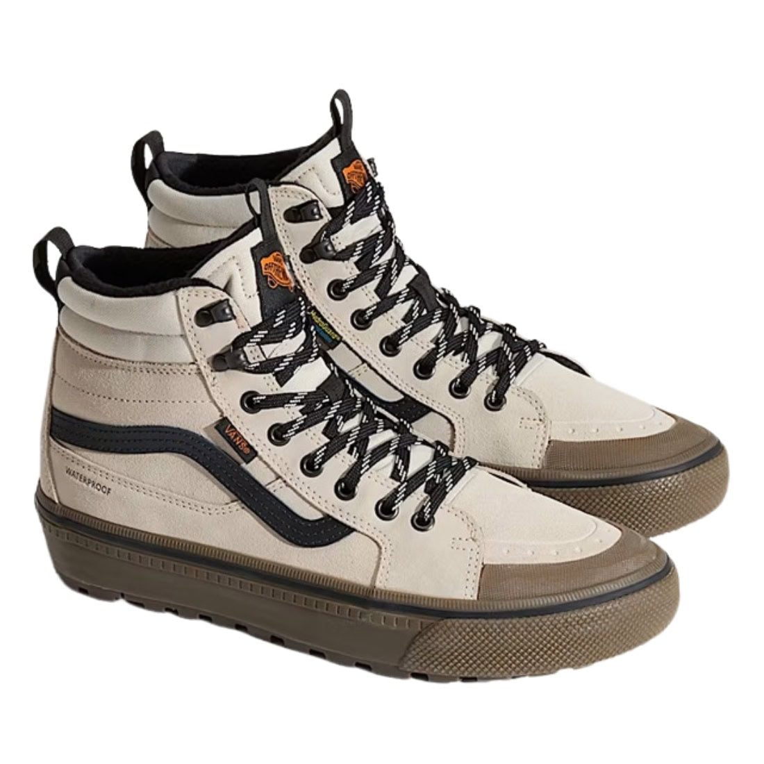Vans Sk8-Hi Waterproof Insulated Winter Shoes - Oatmeal/Black - Mens High Top Trainers by Vans