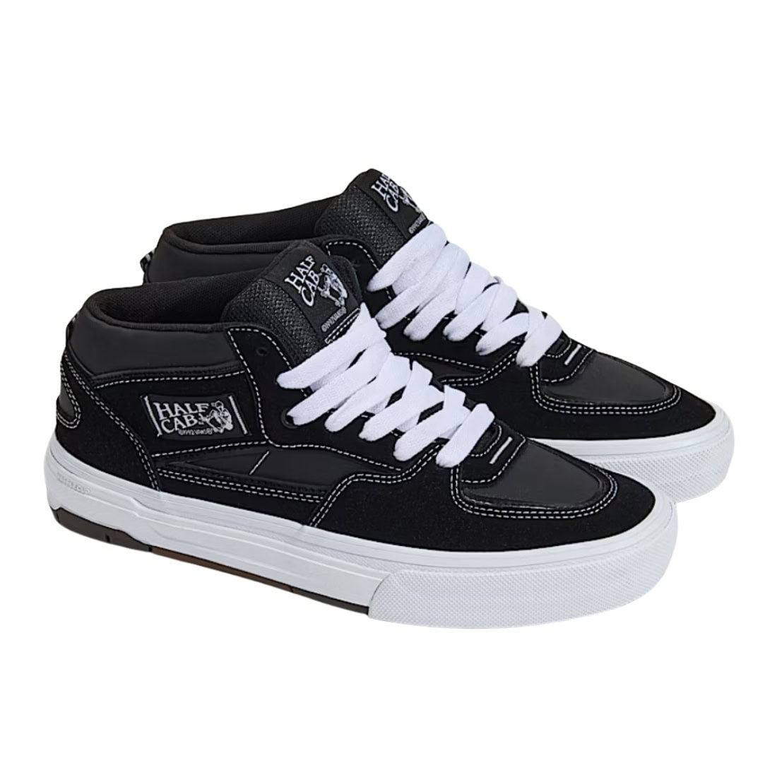 Vans Skate Half Cab Wafflecup Shoes - Black/White - Mens Skate Shoes by Vans