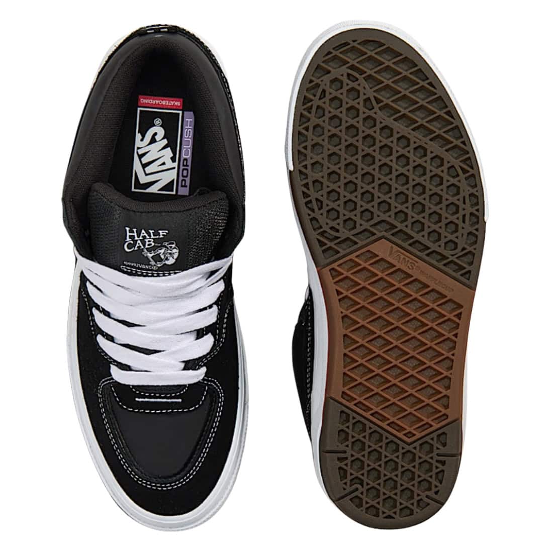 Vans Skate Half Cab Wafflecup Shoes - Black/White - Mens Skate Shoes by Vans