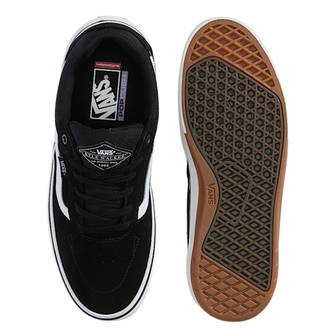 Vans Skate Kyle Walker Wafflecup Skate Shoes - Black/White - Mens Skate Shoes by Vans