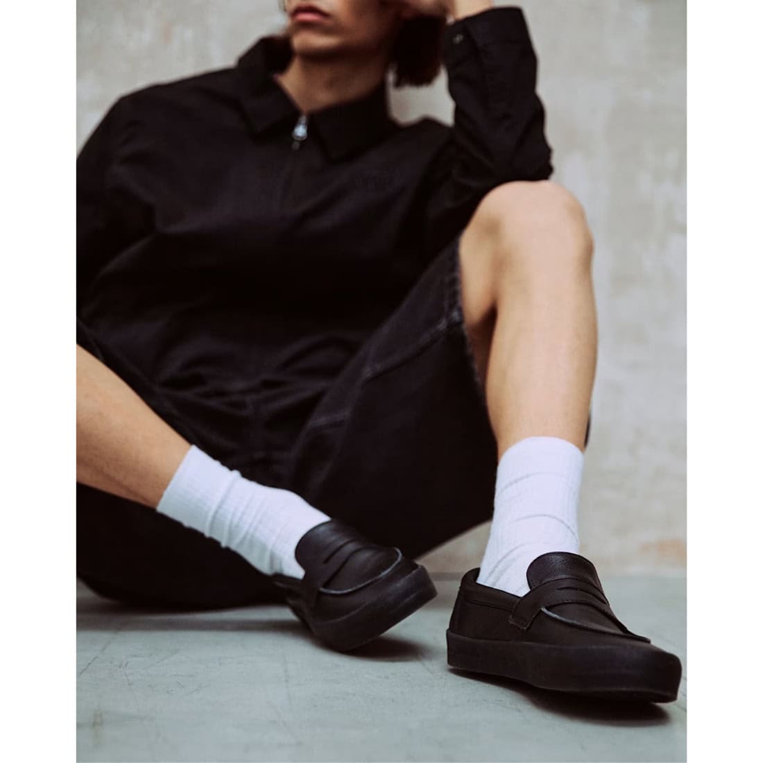 Vans Skate Loafer - Black/Black - Mens Slip On Trainers by Vans