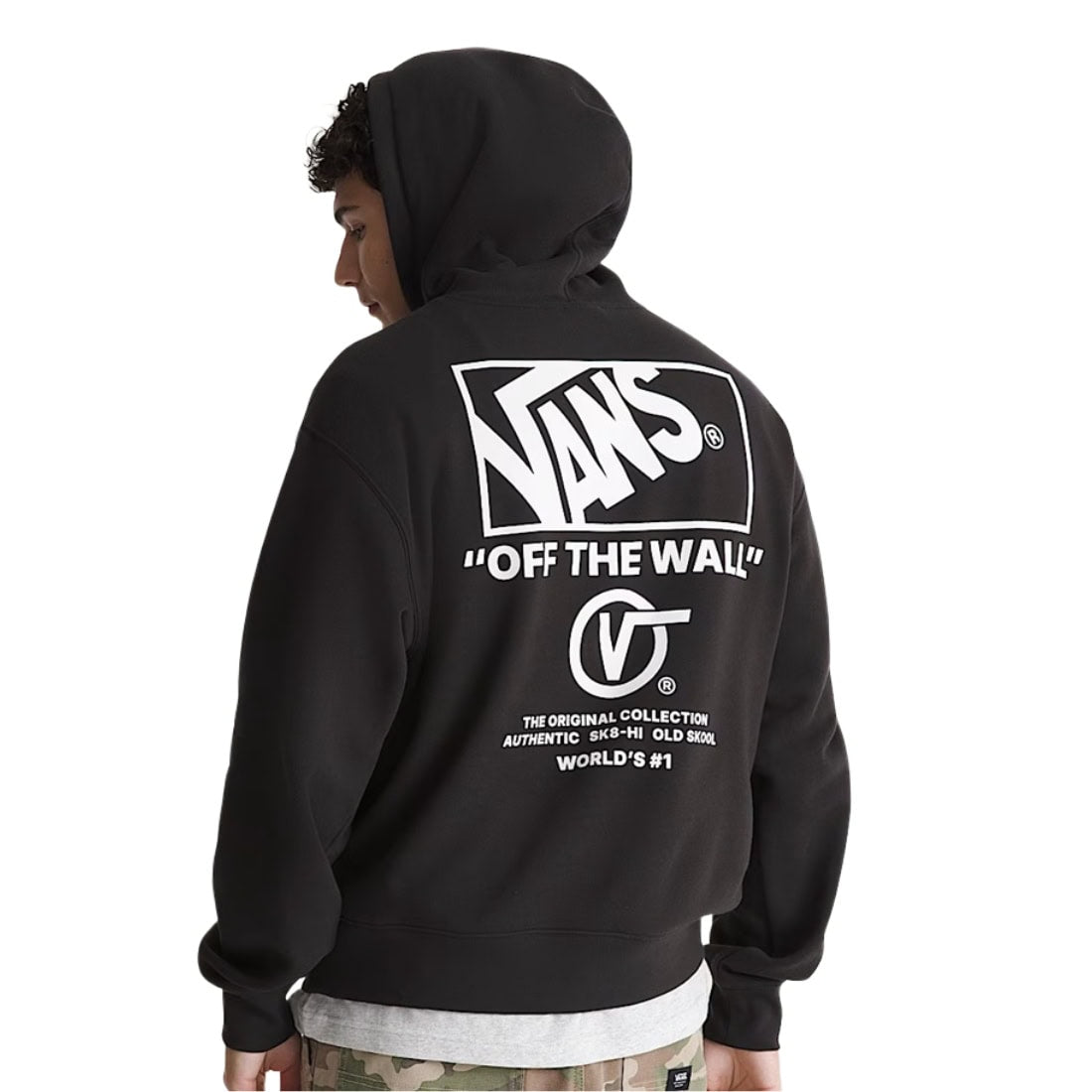 Vans Stacked Hi Pullover Hoodie - Black/White - Mens Pullover Hoodie by Vans
