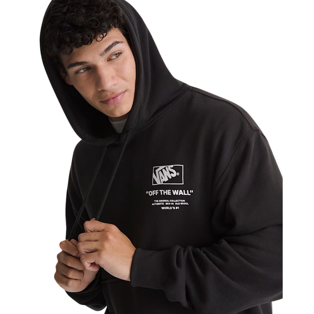Vans Stacked Hi Pullover Hoodie - Black/White - Mens Pullover Hoodie by Vans