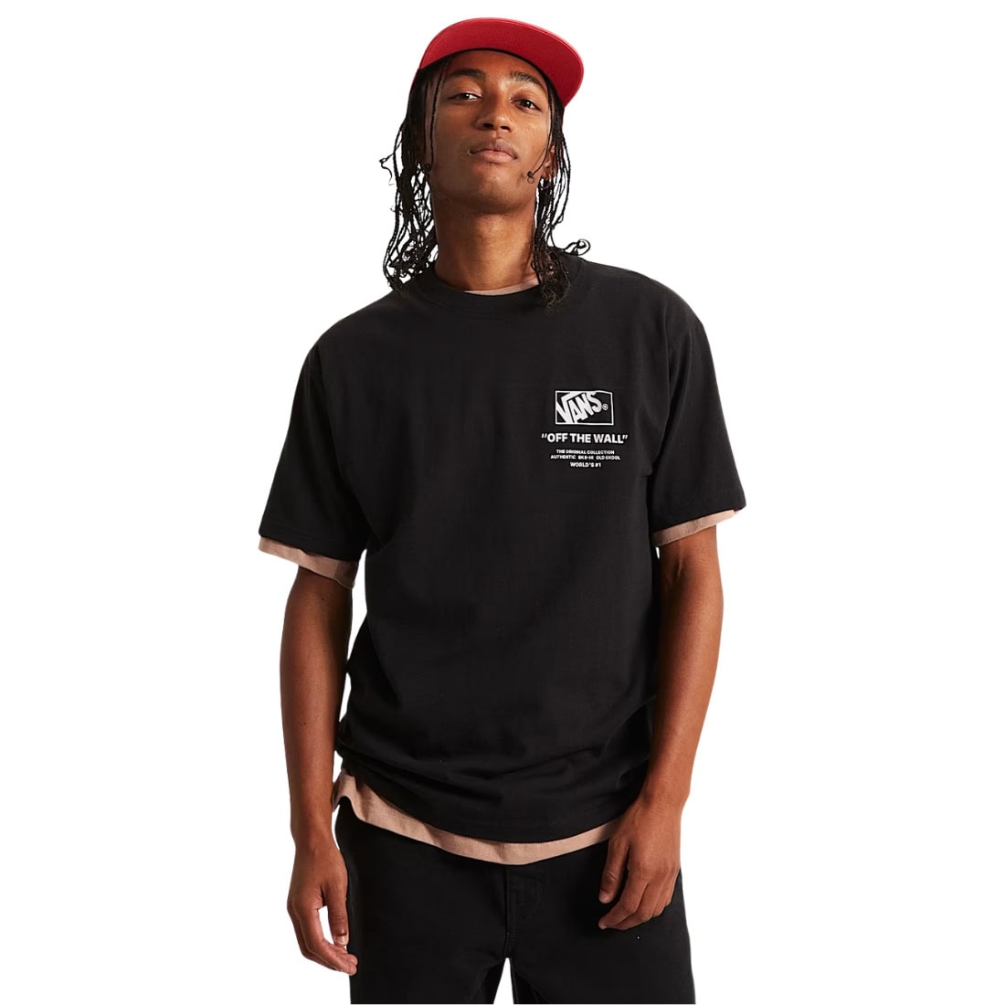 Vans Stacked Hi T-Shirt - Black/White - Mens Graphic T-Shirt by Vans