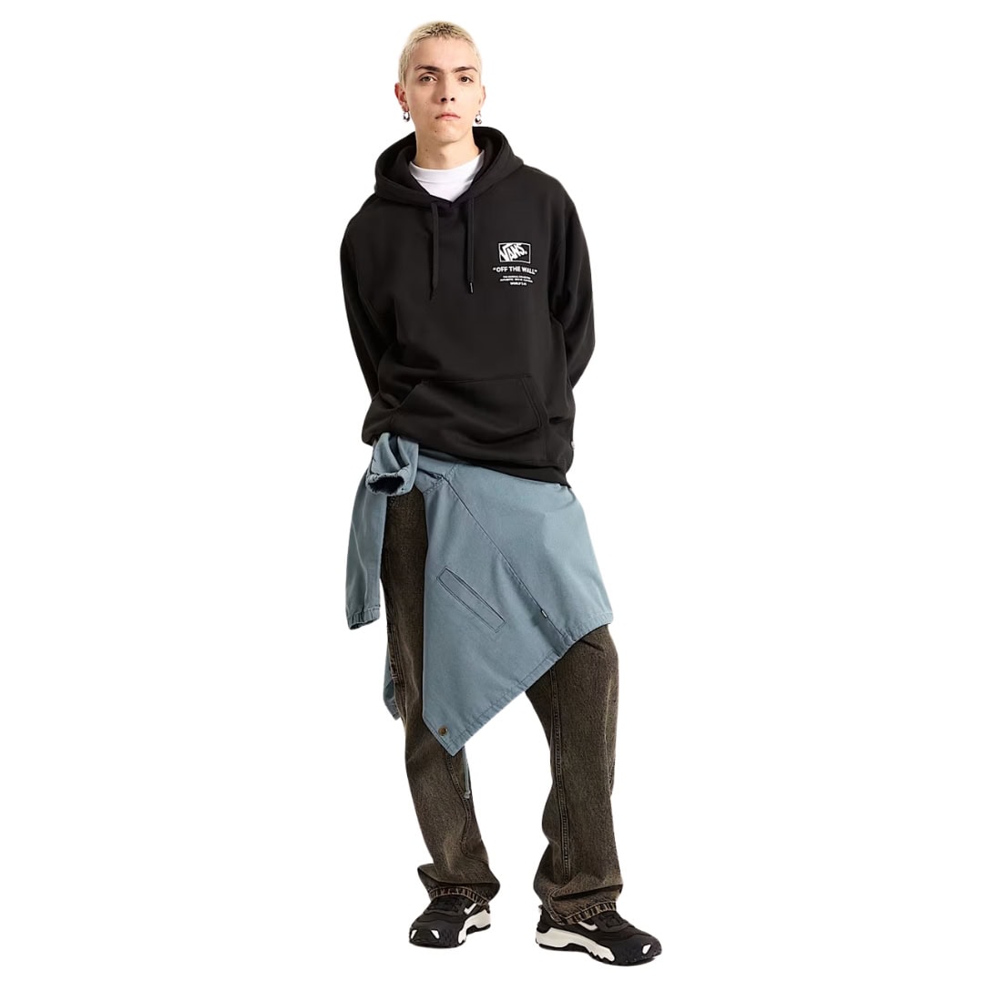 Vans Stockpile Pullover Hoodie - Black/White - Mens Pullover Hoodie by Vans