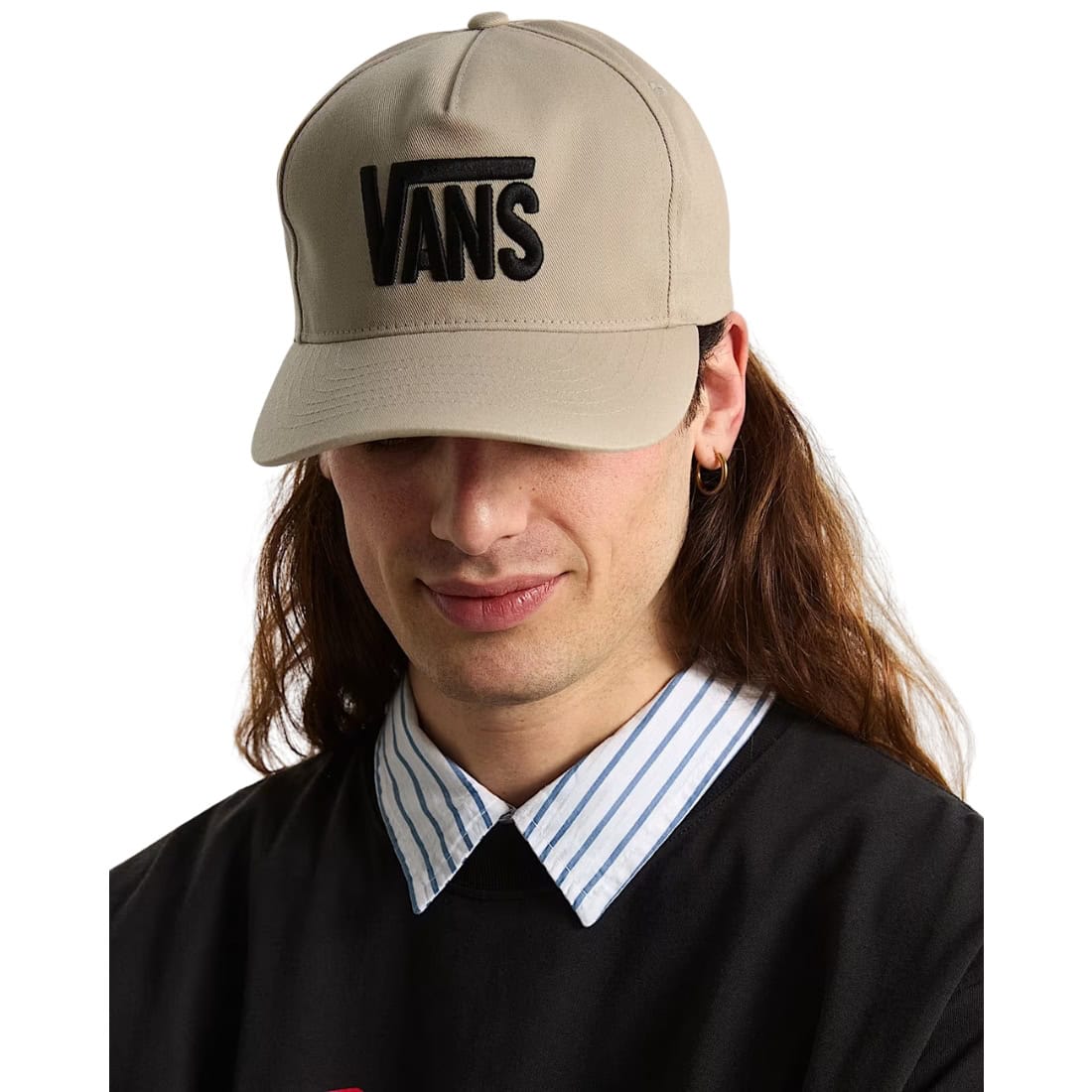 Vans Stretch Logo Snapback - Oatmeal - Snapback Cap by Vans One Size