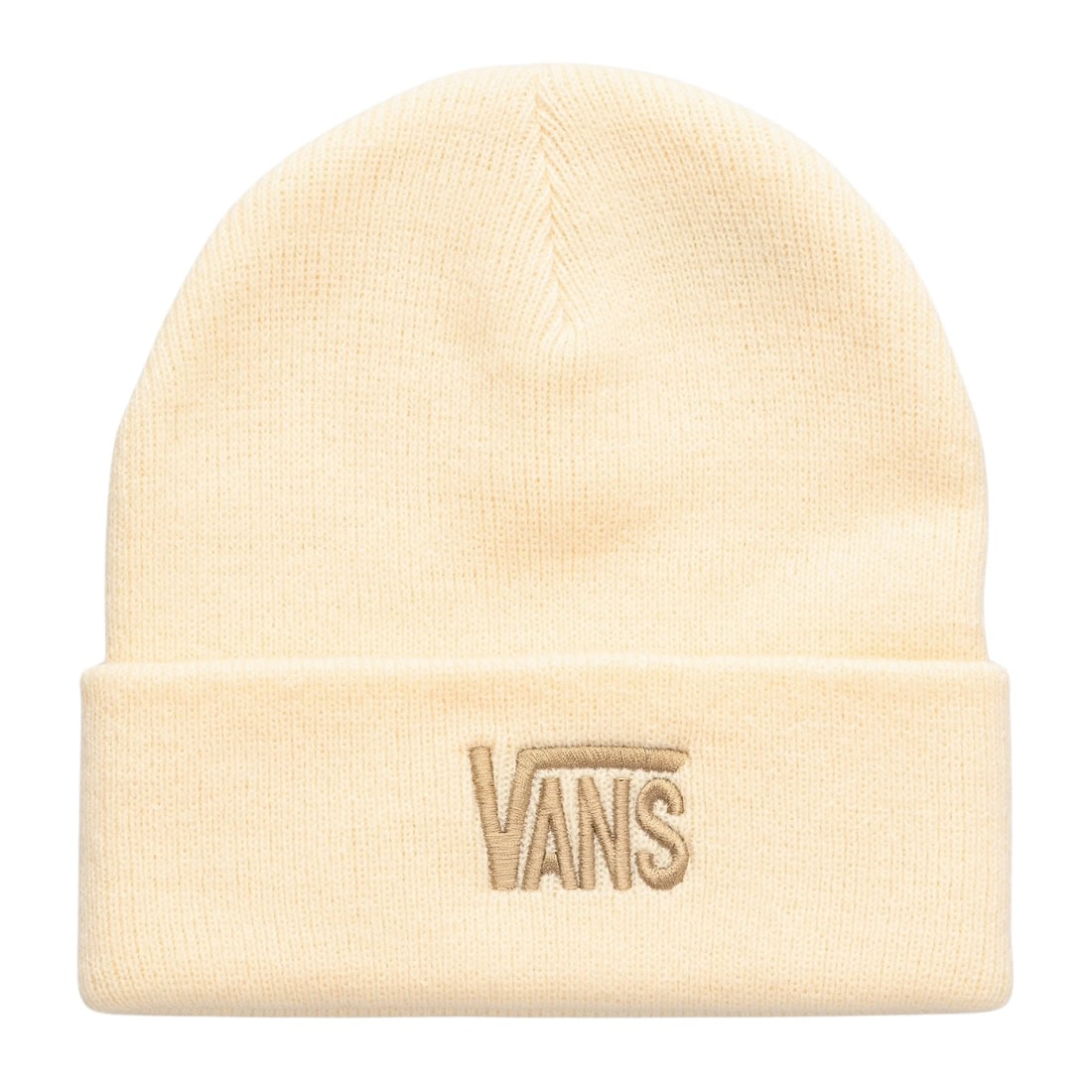 Vans Stretch Logo Tall Cuff Beanie - Almond Crisp - Fold Beanie by Vans