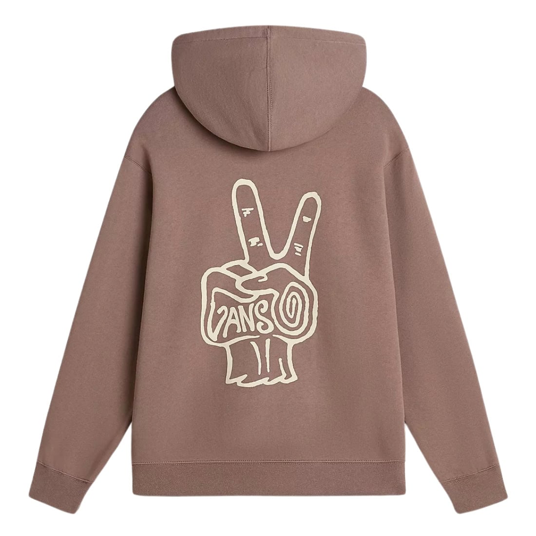 Vans V Hand Loose Pullover Hoodie - Deep Taupe - Mens Pullover Hoodie by Vans