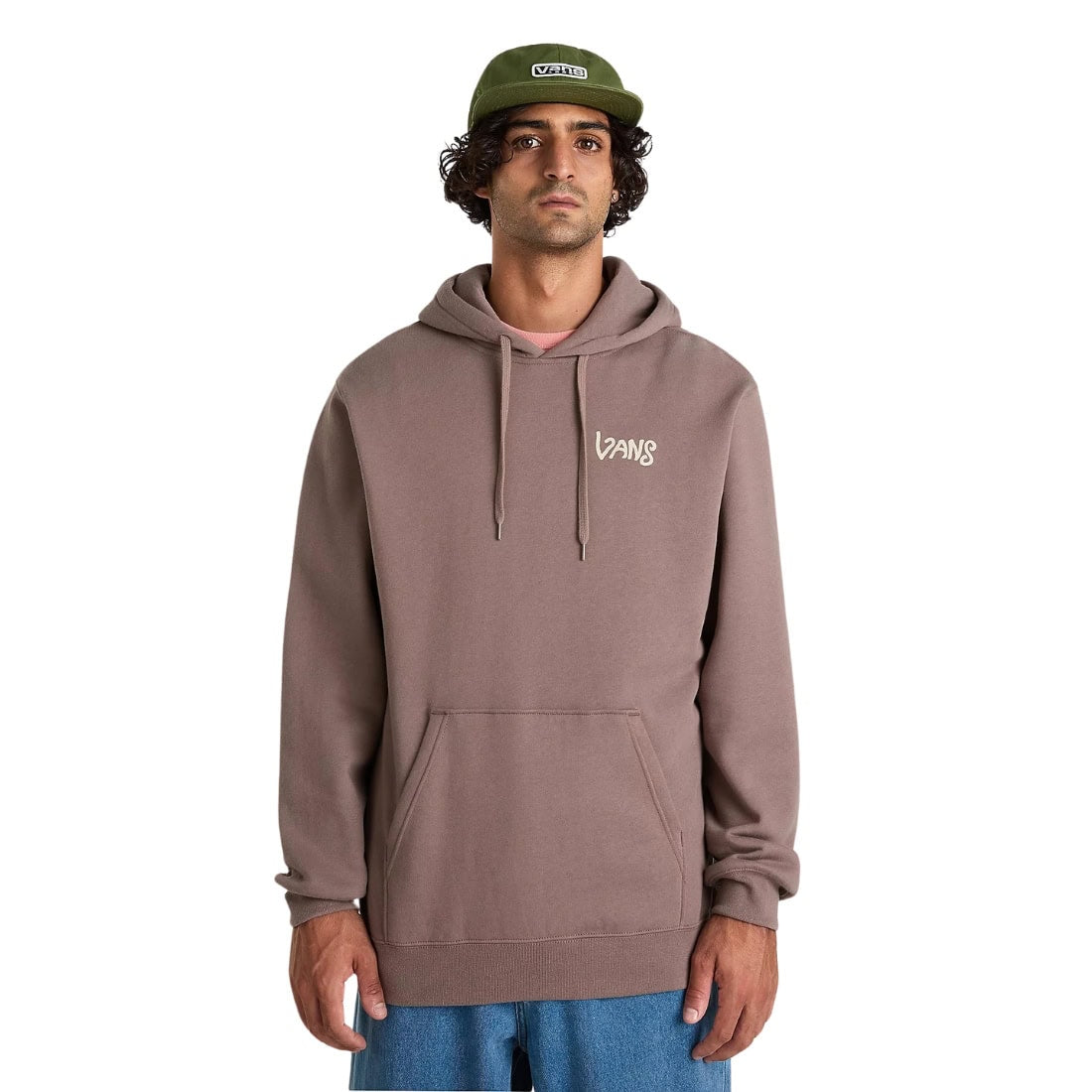 Vans V Hand Loose Pullover Hoodie - Deep Taupe - Mens Pullover Hoodie by Vans