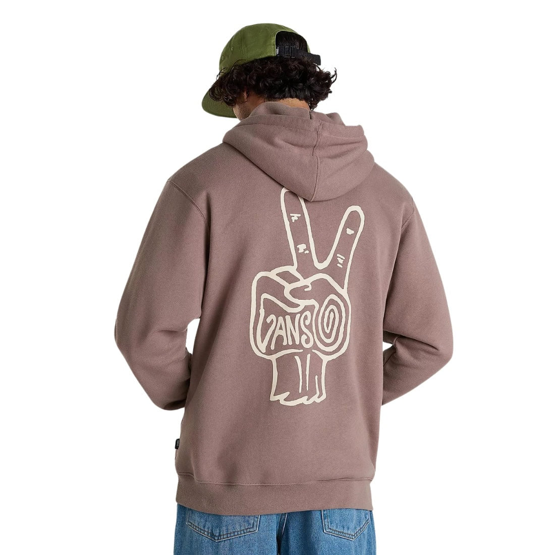 Vans V Hand Loose Pullover Hoodie - Deep Taupe - Mens Pullover Hoodie by Vans