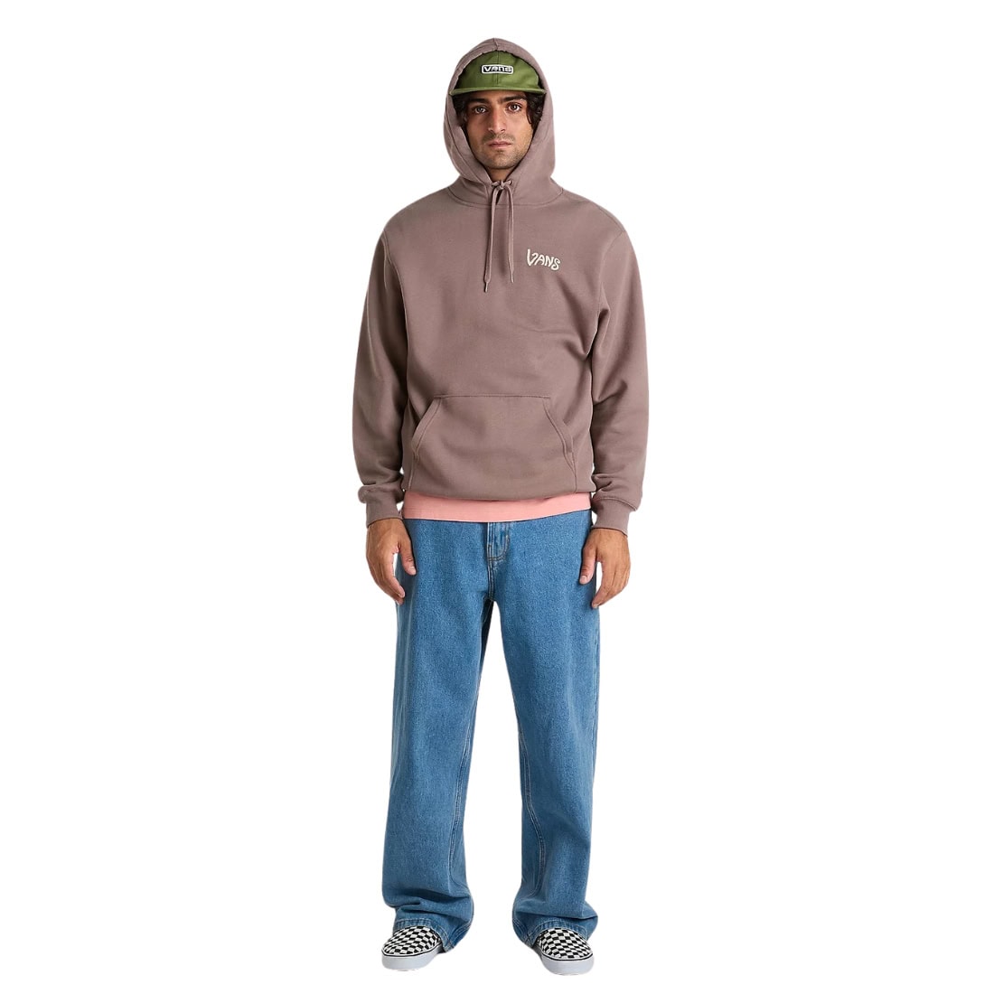 Vans V Hand Loose Pullover Hoodie - Deep Taupe - Mens Pullover Hoodie by Vans