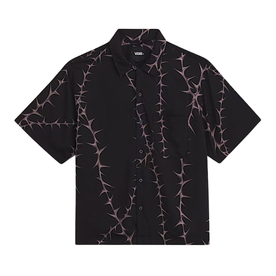 Vans Van Doren Printed Camp Shirt - Black Thorns - Mens Casual Shirt by Vans