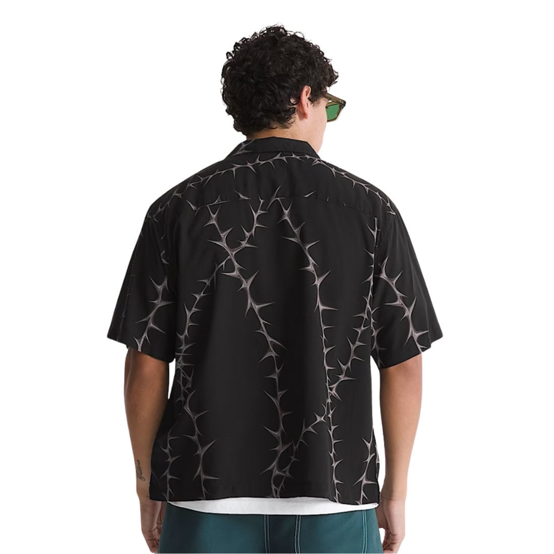 Vans Van Doren Printed Camp Shirt - Black Thorns - Mens Casual Shirt by Vans
