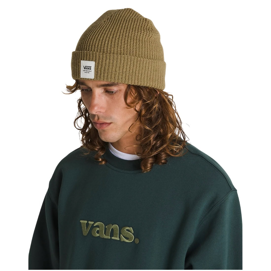 Vans Waffle Cuff Beanie - Gothic Olive - Fold Beanie by Vans