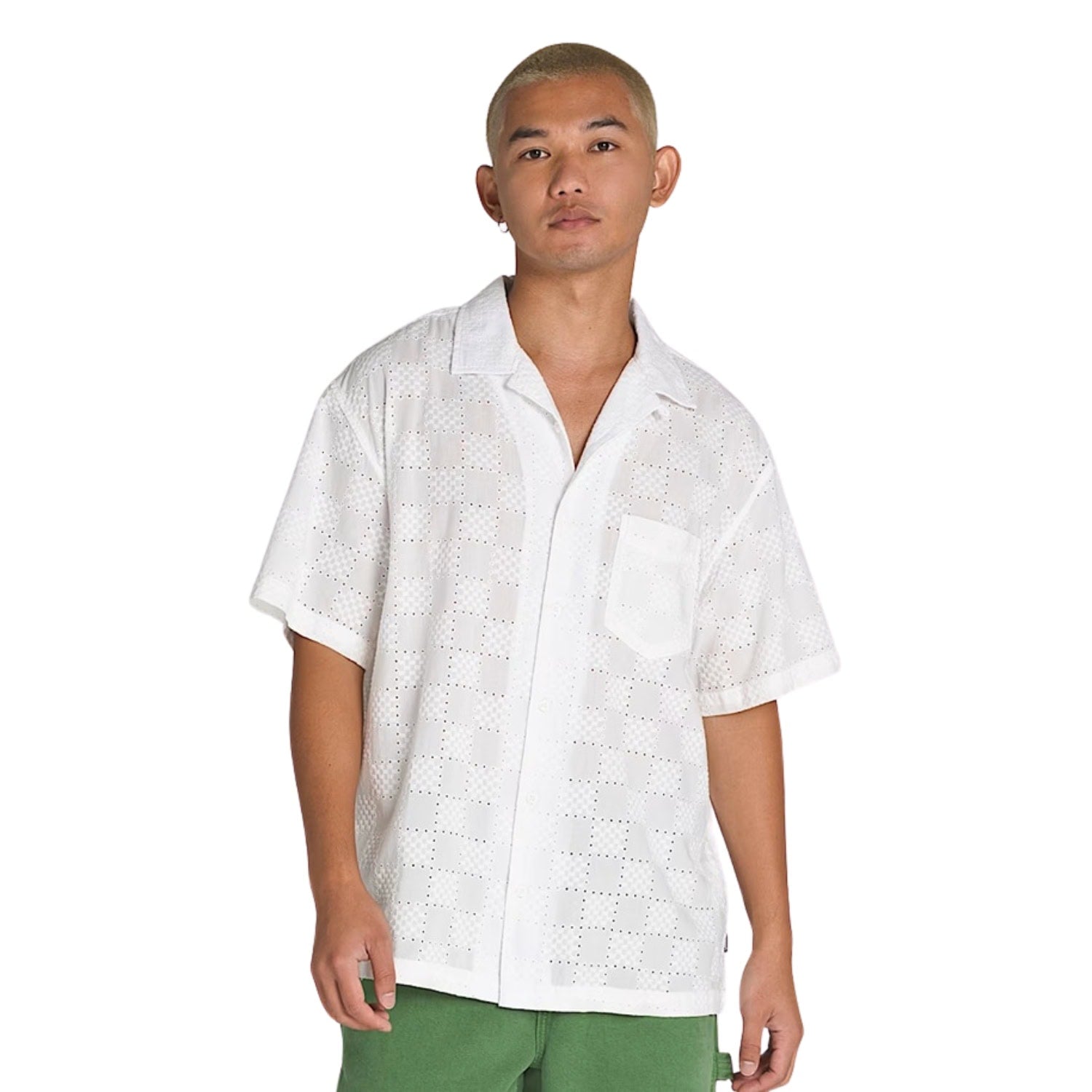 Vans Wayside Eyelet Short Sleeve Shirt - Marshmallow - Mens Casual Shirt by Vans