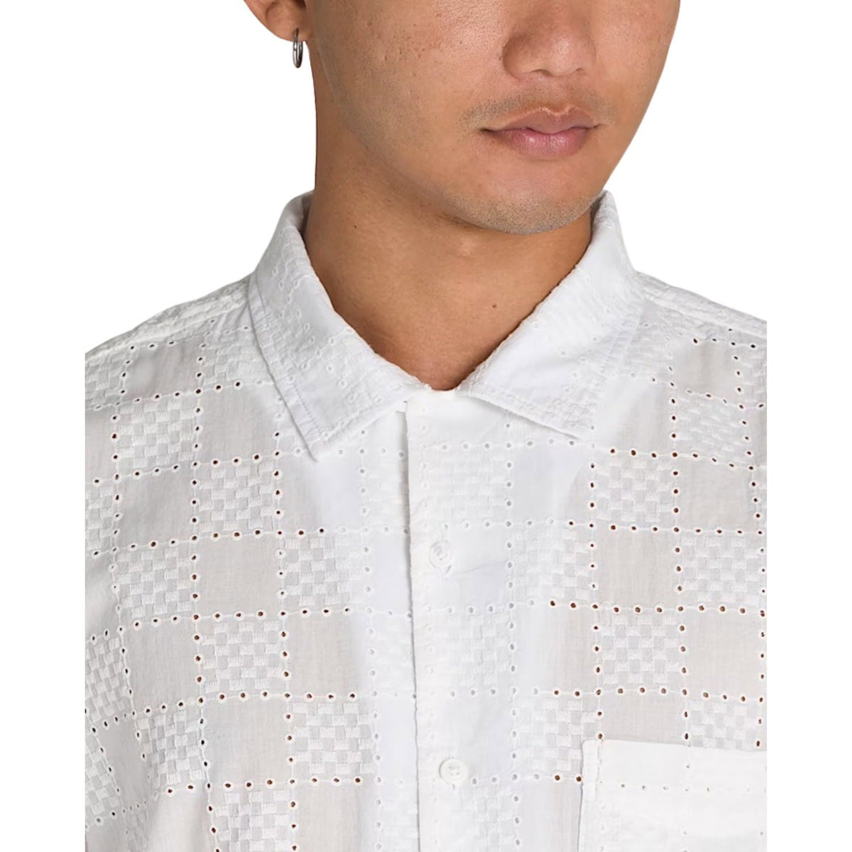 Vans Wayside Eyelet Short Sleeve Shirt - Marshmallow - Mens Casual Shirt by Vans