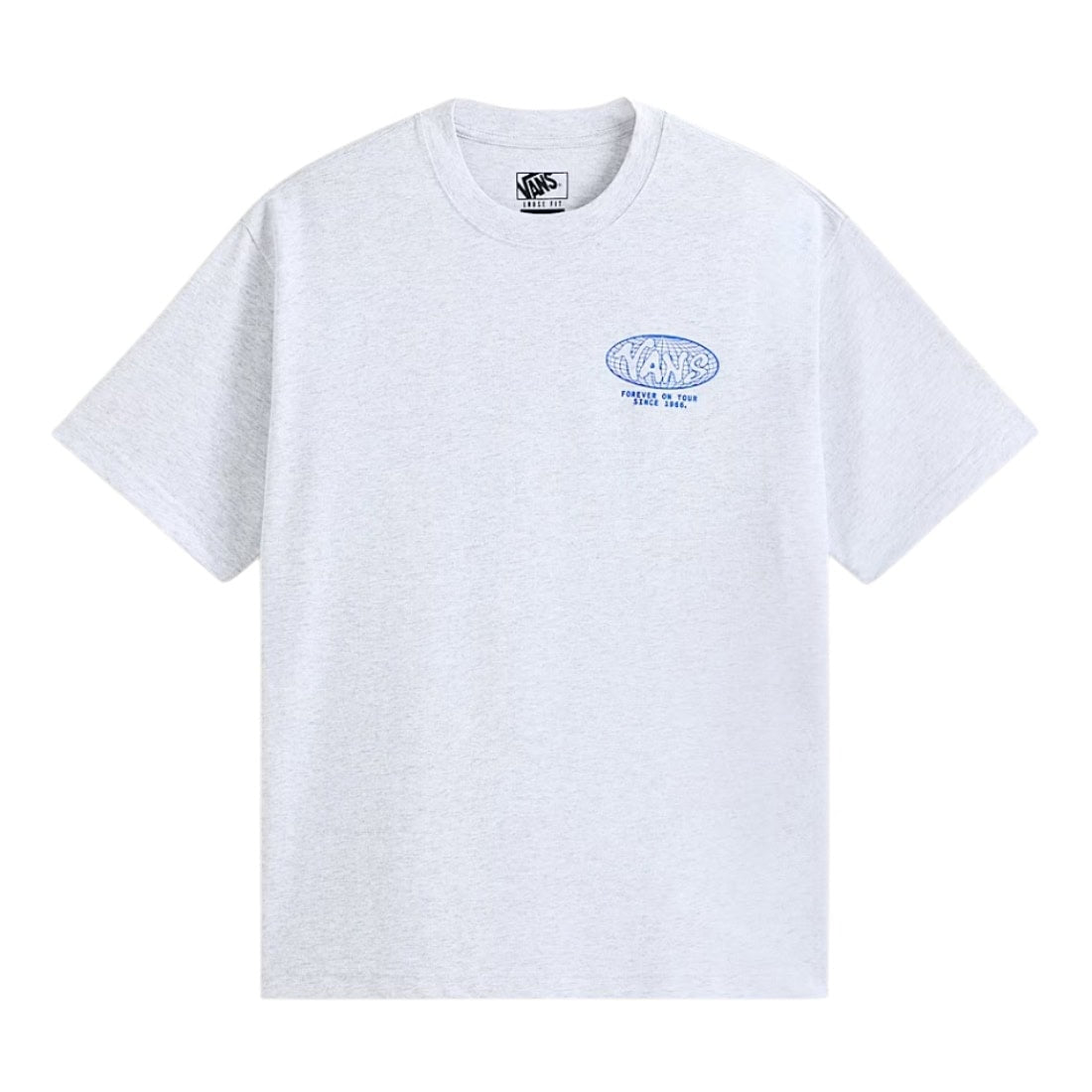 Vans World Tour Loose Fit T-Shirt - Light Grey - Mens Graphic T-Shirt by Vans