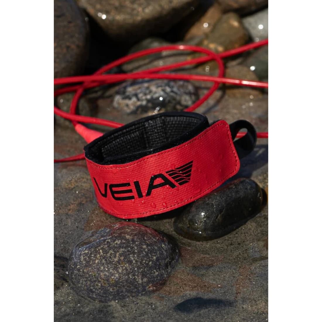 Veia 6Ft JJF Pro Comp 5mm Surfboard Leash - Red - 6ft Surfboard Leash by Veia 6ft 0