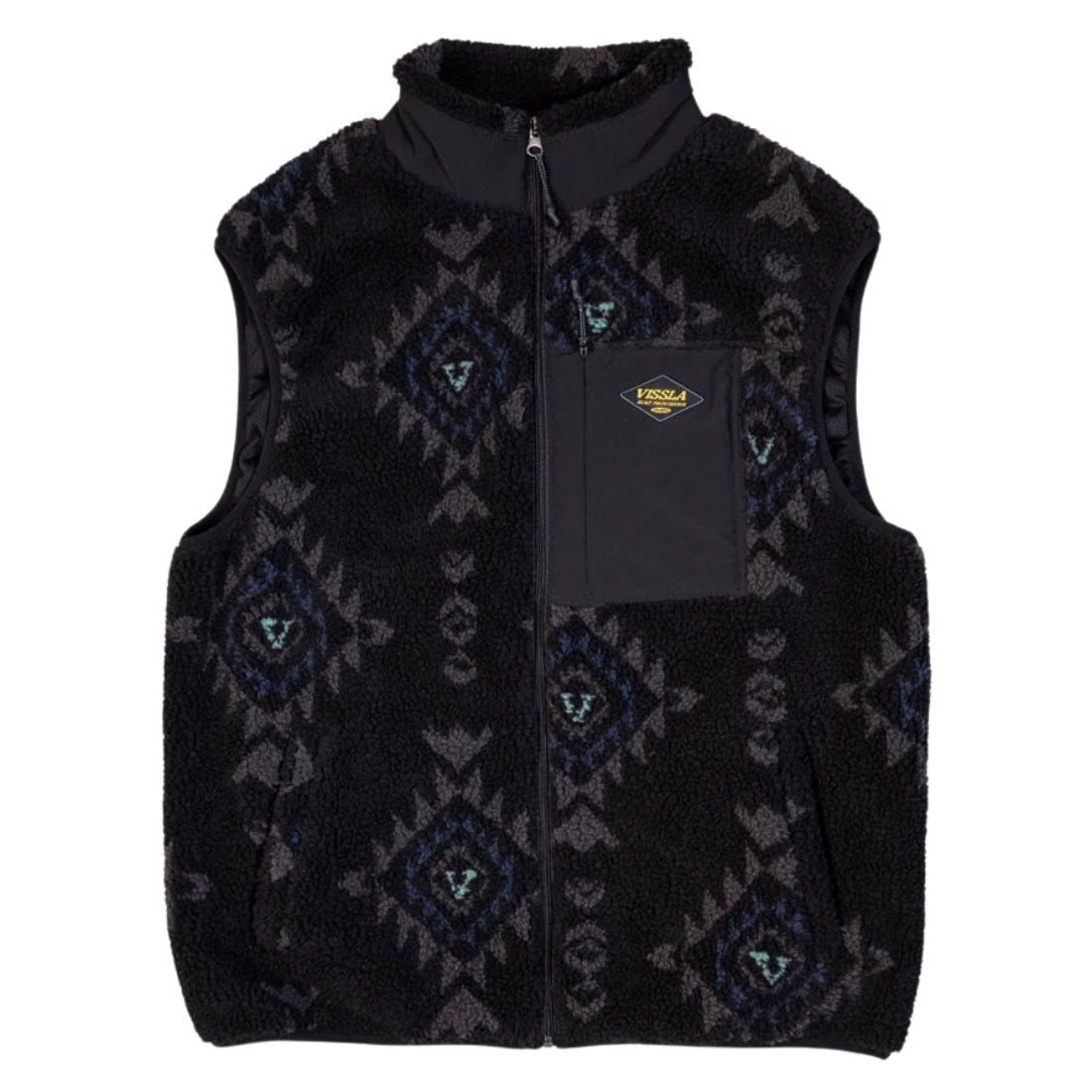 Vissla Hector Sleeveless Fleece - Black - Mens Zip Up Hoodie by Vissla